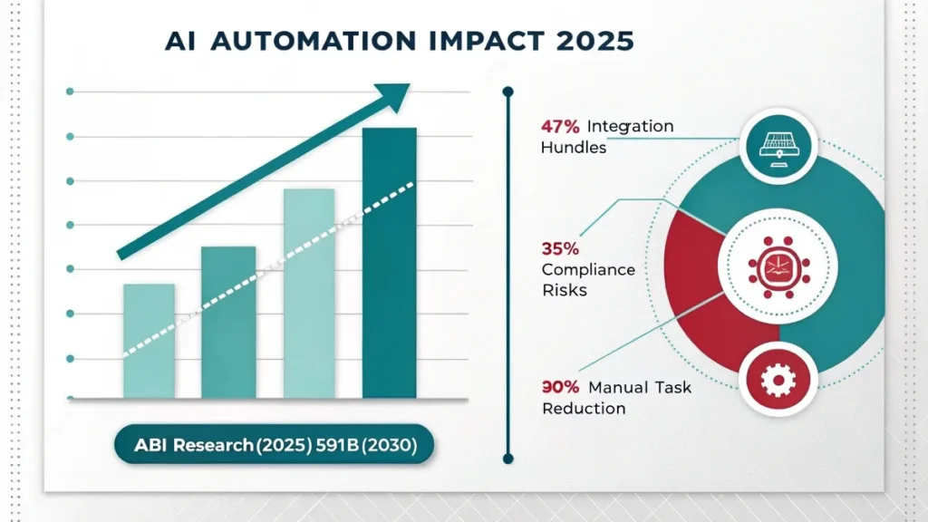 AI automation tools market growth, challenges, and ROI by industry.