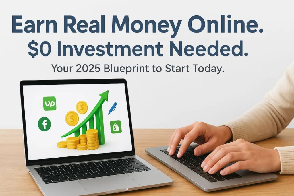 earning money online from her laptop with zero investment
