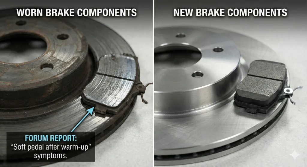 Before-and-after comparison of 11th-gen Civic mechanical problems with brake rotors – fix shudder and soft pedals for safer stopping.